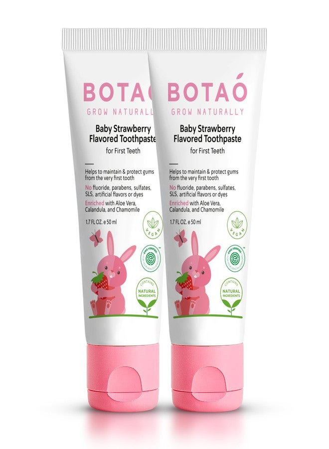 BOTAO Fluoride Free Toddler Toothpaste | Strawberry Flavored - Training Toothpaste for Toddlers | EWG Verified, Vegan, SLS Free, Safe to Swallow, Aloe Vera (2Pack) - Image 1